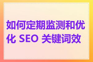 如何定期监测和优化 SEO 关键词效果