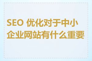 SEO 优化对于中小企业网站有什么重要性