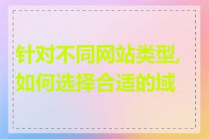 针对不同网站类型,如何选择合适的域名