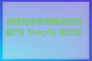 自建站需要哪些运营技能?与 Shopify 相比如何