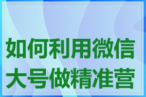 如何利用微信大号做精准营销
