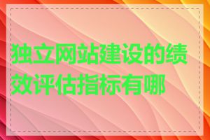 独立网站建设的绩效评估指标有哪些