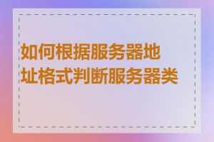 如何根据服务器地址格式判断服务器类型