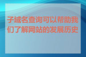 子域名查询可以帮助我们了解网站的发展历史吗
