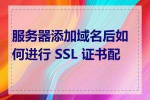 服务器添加域名后如何进行 SSL 证书配置
