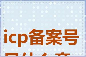 icp备案号是什么意思