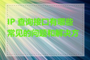 IP 查询接口有哪些常见的问题和解决方案