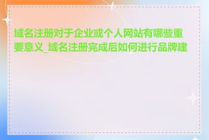 域名注册对于企业或个人网站有哪些重要意义_域名注册完成后如何进行品牌建设