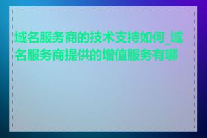 域名服务商的技术支持如何_域名服务商提供的增值服务有哪些