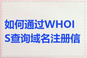 如何通过WHOIS查询域名注册信息