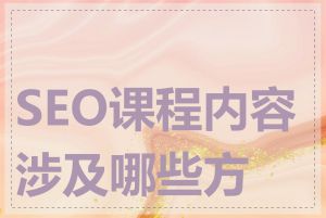 SEO课程内容涉及哪些方面