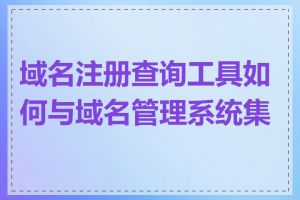 域名注册查询工具如何与域名管理系统集成