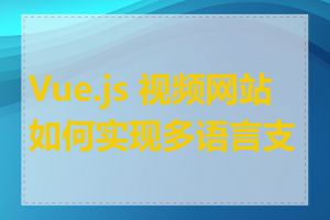 Vue.js 视频网站如何实现多语言支持