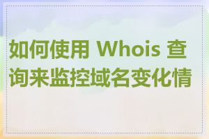 如何使用 Whois 查询来监控域名变化情况