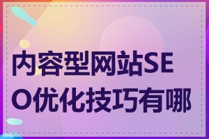 内容型网站SEO优化技巧有哪些