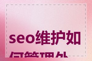 seo维护如何管理外链