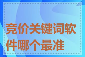 竞价关键词软件哪个最准确