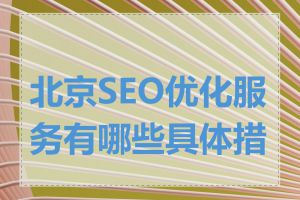 北京SEO优化服务有哪些具体措施