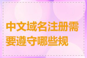 中文域名注册需要遵守哪些规则