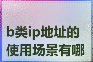 b类ip地址的使用场景有哪些