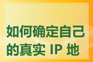 如何确定自己的真实 IP 地址