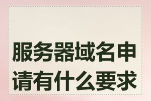 服务器域名申请有什么要求吗