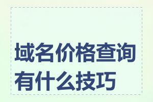 域名价格查询有什么技巧吗