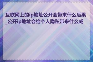 互联网上的ip地址公开会带来什么后果_公开ip地址会给个人隐私带来什么威胁