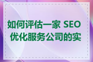 如何评估一家 SEO 优化服务公司的实力