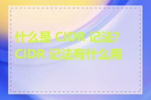 什么是 CIDR 记法? CIDR 记法有什么用处