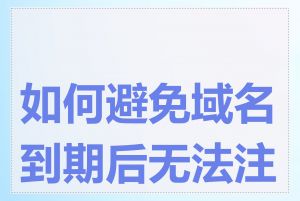 如何避免域名到期后无法注册