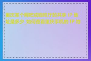 重庆某个网吧或咖啡厅的共享 IP 地址是多少_如何查看重庆手机的 IP 地址