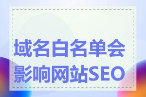 域名白名单会影响网站SEO吗