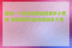 建设一个基本的网站需要多少费用_增加网站功能会增加多少费用