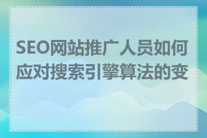 SEO网站推广人员如何应对搜索引擎算法的变化