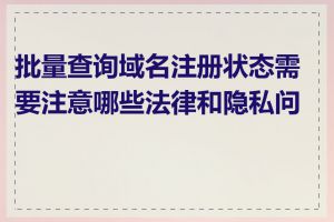 批量查询域名注册状态需要注意哪些法律和隐私问题