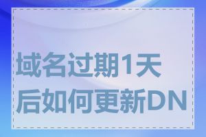 域名过期1天后如何更新DNS