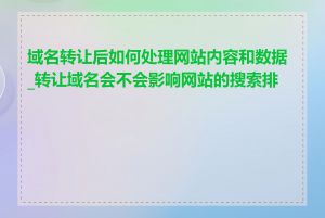 域名转让后如何处理网站内容和数据_转让域名会不会影响网站的搜索排名