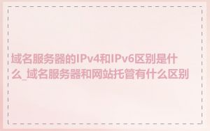 域名服务器的IPv4和IPv6区别是什么_域名服务器和网站托管有什么区别