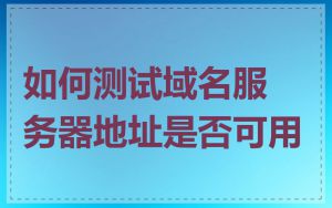 如何测试域名服务器地址是否可用