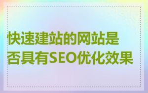 快速建站的网站是否具有SEO优化效果