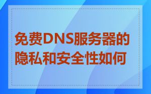 免费DNS服务器的隐私和安全性如何