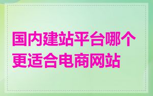 国内建站平台哪个更适合电商网站