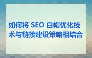 如何将 SEO 白帽优化技术与链接建设策略相结合