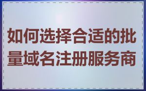 如何选择合适的批量域名注册服务商