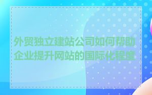 外贸独立建站公司如何帮助企业提升网站的国际化程度