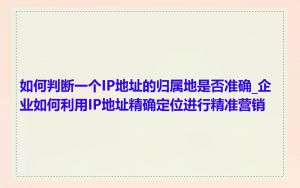 如何判断一个IP地址的归属地是否准确_企业如何利用IP地址精确定位进行精准营销
