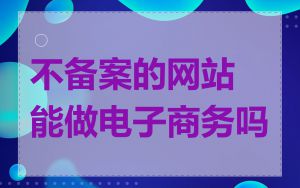 不备案的网站能做电子商务吗