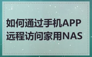 如何通过手机APP远程访问家用NAS
