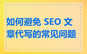 如何避免 SEO 文章代写的常见问题